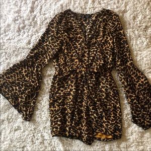 Leopard print mini dress